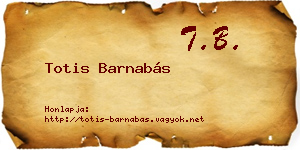 Totis Barnabás névjegykártya